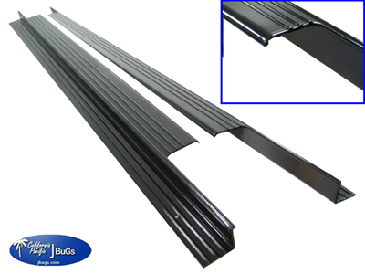 Door Sills, Billet Aluminum, Gloss Black, Pair, Bug Convertible